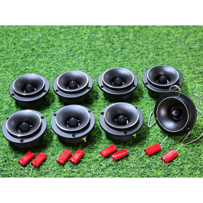 แหลมจาน 4นิ้ว (8ดอก) แหลมรถยนต์ เสียงใสๆ แม่เหล็กตัวหนา 15mm ทวิตเตอร์ แหลมจาน เครื่องเสียงรถยนต์ แหลมหน้าดำ (8ดอก)