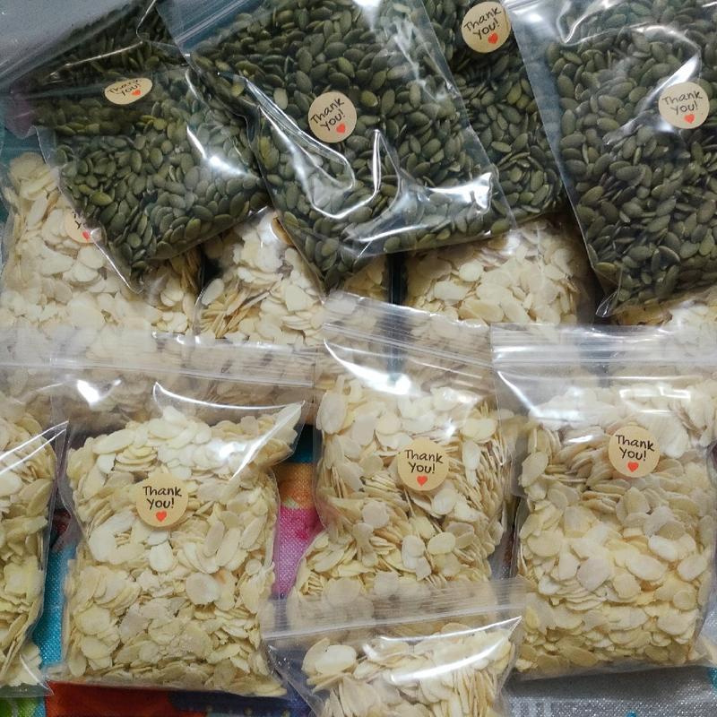 Almond slide อัลมอนด์สไลด์ และ เมล็ดฝักทอง 200 กรัม พร้อมส่ง
