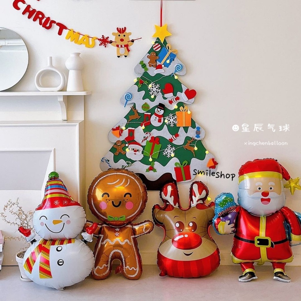 หลายแบบ ลูกโป่งคริสต์มาส แบบเยอะมาก ซานตาครอส Merry Christmas พร้อมส่งในไทย
