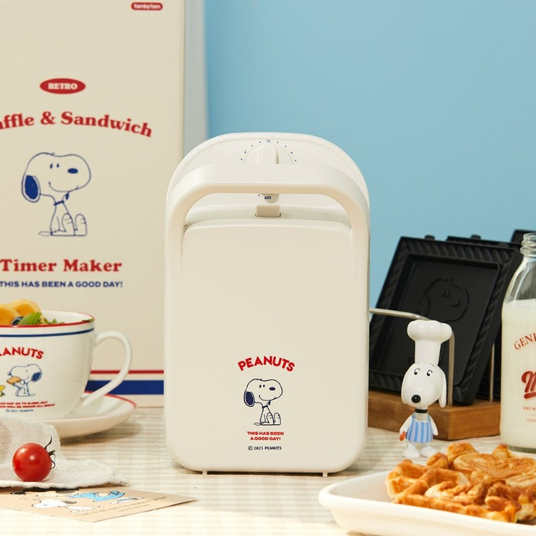 ( พร้อมส่ง ) Peanuts Snoopy Retro Timer Maker Waffle & Sandwich เครื่องทำวาฟเฟิลและแซนวิช