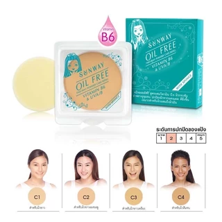 Sunway Oil Free Two-Way Powder Cake Refill ซันเวย์ ออยล์ฟรี ทูเวย์ พาวเดอร์ เค้ก รีฟิล แป้งพัฟ ควบคุมมัน