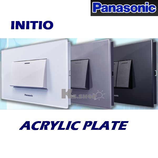 Panasonic ฝาอะคริลิคพื้นผิวใส รุ่นINITIO สีขาว-เทา-ดำ WEGN 6801 CW,CH,CB