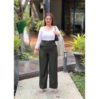 กางเกงเอวสูงสาวอวบ รุ่นตะขอหน้า2XL-6XL