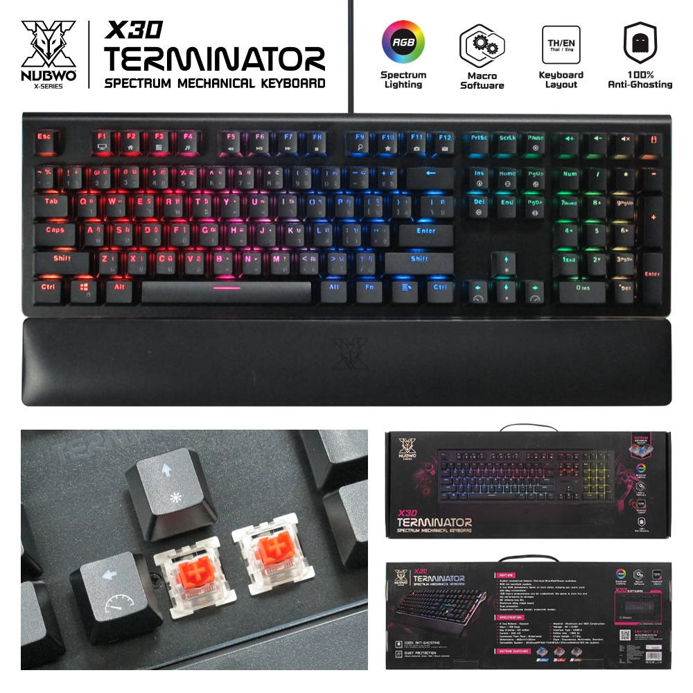 คีย์บอร์ดเกมมิ่ง NUBWO X-SERIES X30 TERMINATOR Full RGB