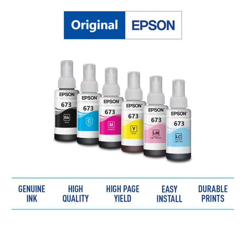 Epson 673 หมึกเติมแท้สำหรับ EPSON L-Series L800,L850,L1800