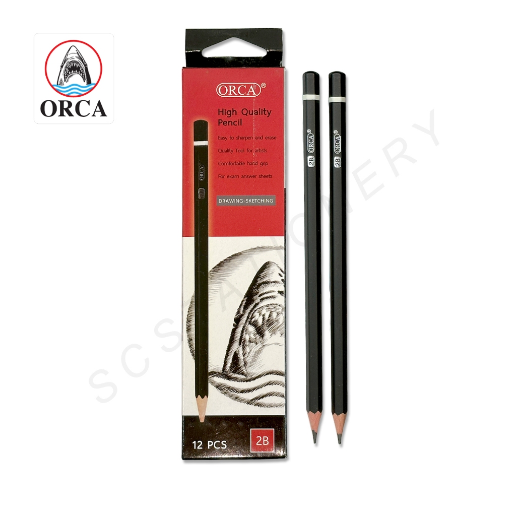 ดินสอดำ 2B ออร์ก้า ORCA แพ็ค 12แท่ง