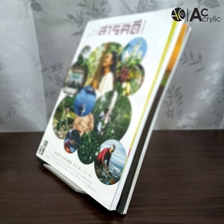 ที่วางสินค้าอะคริลิค ที่ตั้งหนังสือ แท่นวางโทรศัพท์ ใส หนา 3 มิล (MS3)