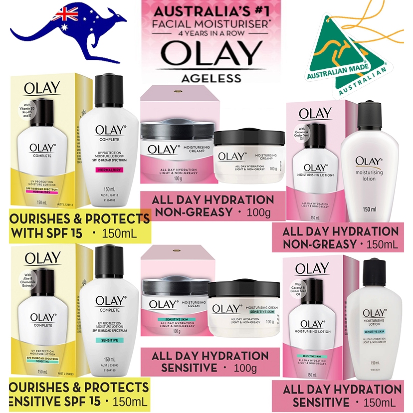 Olay Base Cream Sensitive Skin 100g. / Olay Base Lotion Sensitive Skin 150ml. โอเลย์ดั้งเดิม สูตรออสเตรเลีย แท้100%