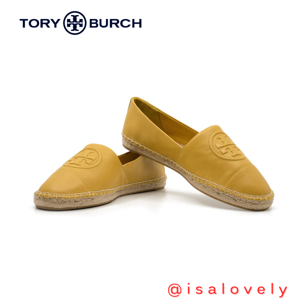📌Isa Lovely Shop📌  TORY BURCH BENTON2 COLOR BLOCK ESPADRILLE NAPPA LEATHER 74078 color: Daylily/ Day