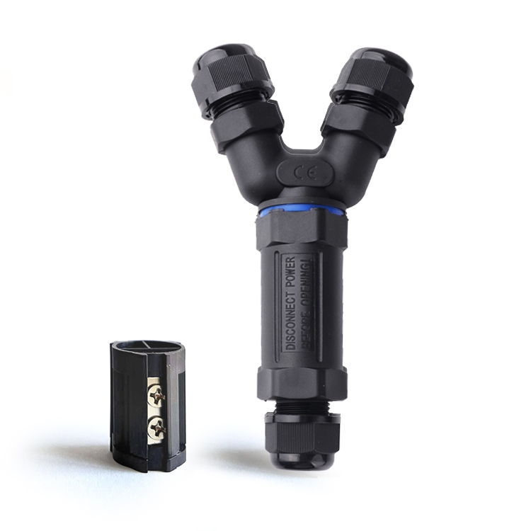 คอนเนคเตอร์กันน้ำ แบบตัว Y ขั้วต่อสายไฟกันน้ำ ข้อต่อกันน้ำ IP68 Waterproof Connector แบบขันน็อต ราคา ถูกที่สุด ดีลบีเคเค แกลเลอรีภาพที่ 6