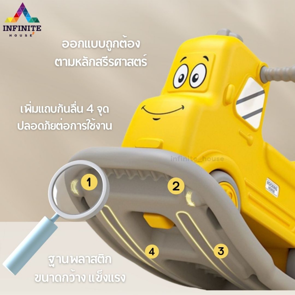 ม้าโยก2in1 ม้าโยกเด็ก โยกเยกรถดับเพลิง รถลากม้า ของเล่นเด็ก ม้าโยก ม้าล้อเลื่อนสำหรับเด็ก 1-3ปี รถเข็นเด็ก ขาไถรถบัส - รูปที่ 2