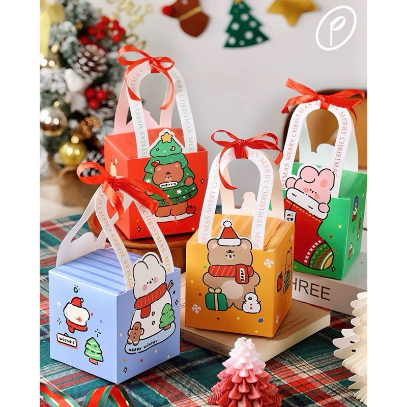 กล่องคุกกี้ กล่องขนม Box011 แพค 24 ใบ คละสี