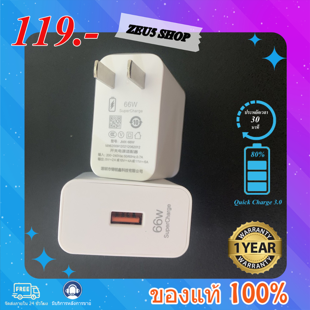 หัวชาร์จ 66W Adapter Charger 66W