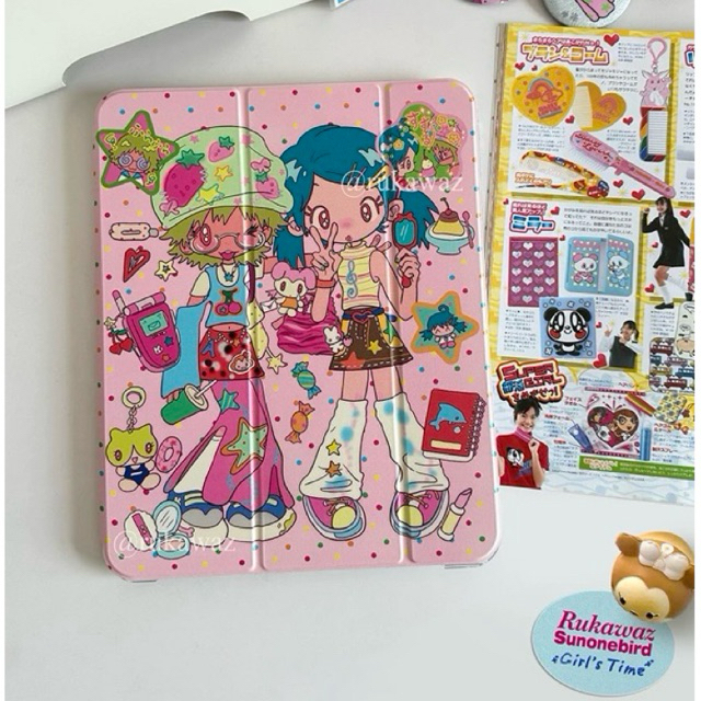 Rukawaz city y2k cartoon iPad case เคสไอแพดฝาพับลายการ์ตูน