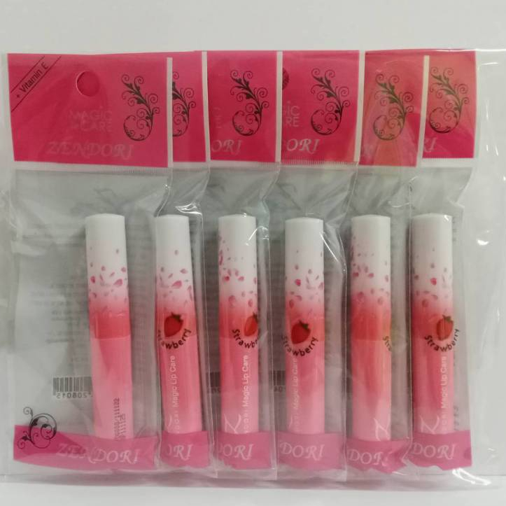 (แพ็ค 6 ชิ้น) Zendori เซนโดริ เมจิก ลิปแคร์ กลิ่นสตรอเบอร์รี่
