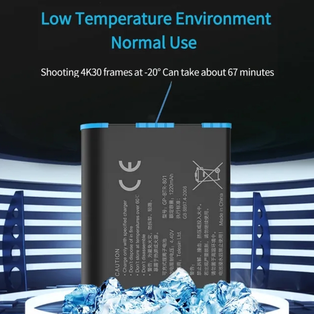 GoPro 8 / 7 / 6 / 5 Dual Battery Charger + Telesin Battery ฟรี กล่องใส่แบต