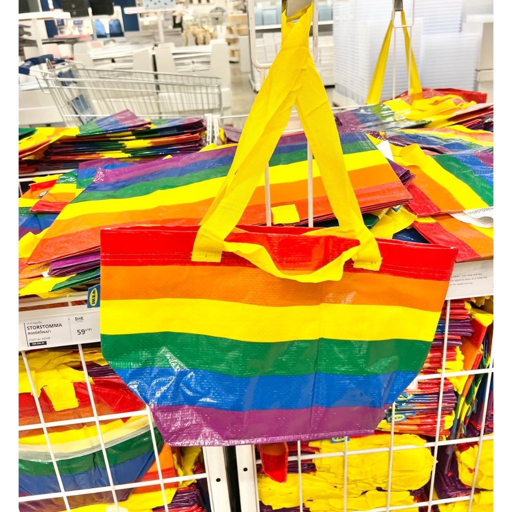 กระเป๋าช้อปปิ้ง ถุงหิ้ว สีรุ้ง อิเกีย สตอร์สต็อมม่า Rainbow Bag STORSTOMMA IKEA