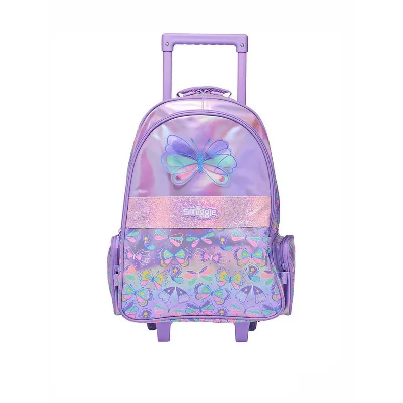 Smiggle Trolley Backpack With Light Up Wheels กระเป๋าล้อลากสมิกเกอร์  ลาย ล้อลาก-ผีเสื้อ  พร้อมส่งในไทย