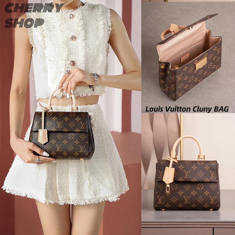 🍒หลุยส์วิตตอง 🍒Louis Vuitton LV Cluny Mini BAG🍒กระเป๋าถือ กระเป๋าสุภาพสตรี M46055