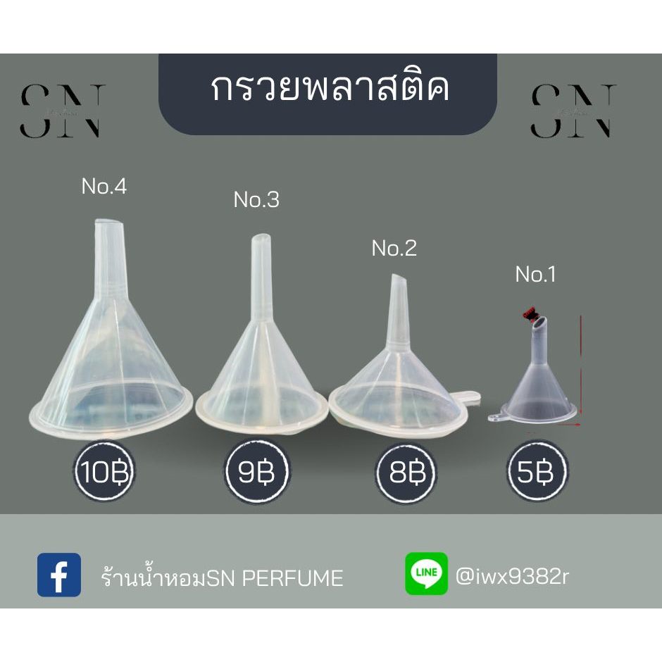 กรวยพลาสติกขนาดเล็ก สำหรับกรอกน้ำหอมหรือของเหลวใส่ขวด