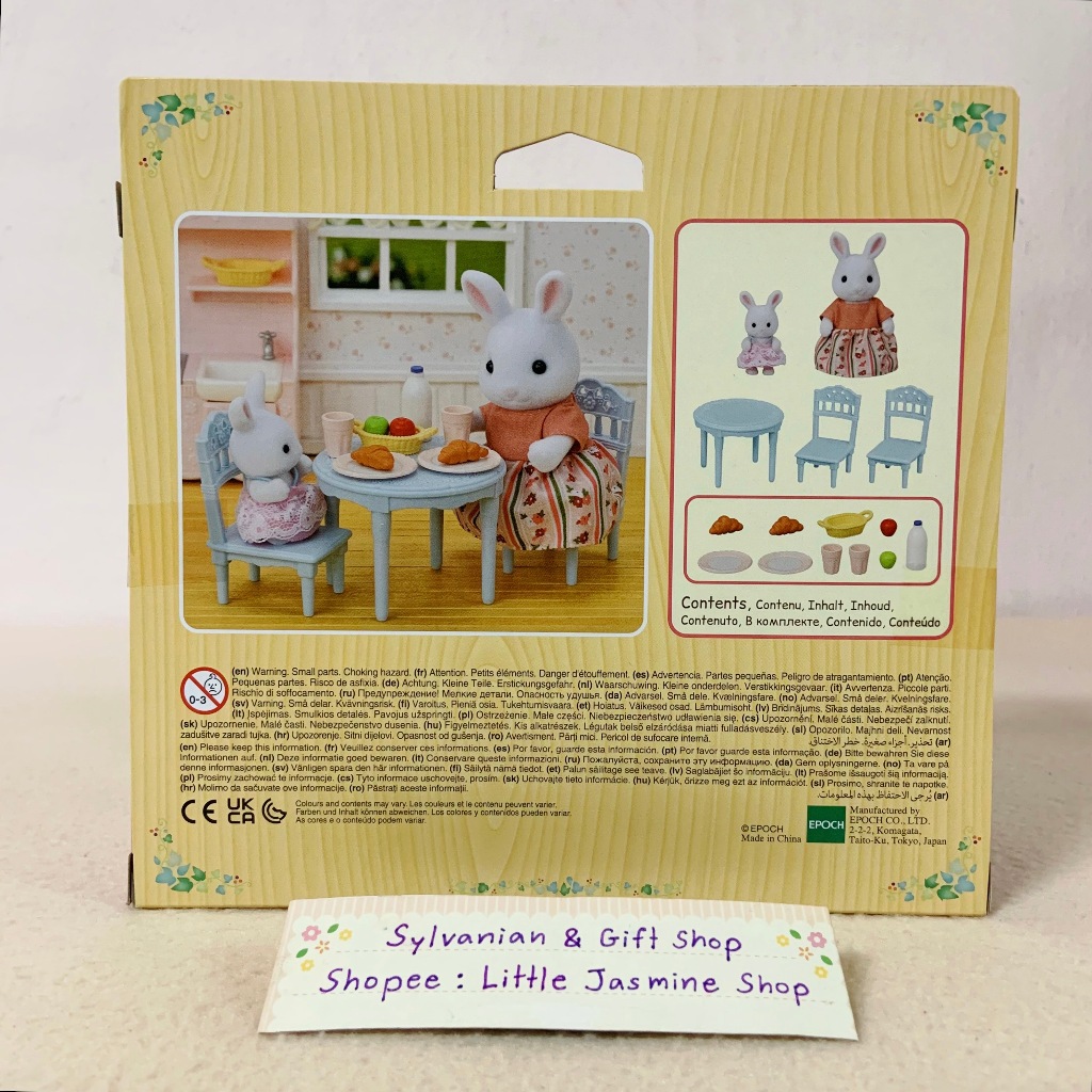 🏠ตุ๊กตาแม่ลูกกระต่ายสโนว์ โต๊ะเก้าอี้ ชุดอาหารเช้า ซิลวาเนียน Snow Rabbit Mother&Baby-Breakfast Table: Sylvanian Family - รูปที่ 5