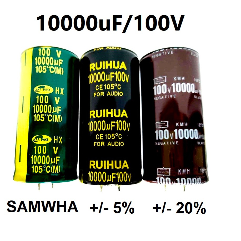 Capacitor คาปาซิเตอร์ SAMWHA 100V 10000UF สีเขียว เครื่องขยายเสียง 10000uf 100V คาปาซิสเตอร์