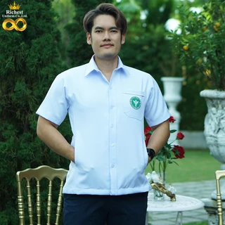เสื้อปฏิบัติการ ตรวจการ ซาฟารี กระทรวงสาธารณสุข สีขาว ชายหญิง เสื้ออนามัย คอเชิ๊ตปก ทรงสวย พร้อมส่ง 💜💜💜