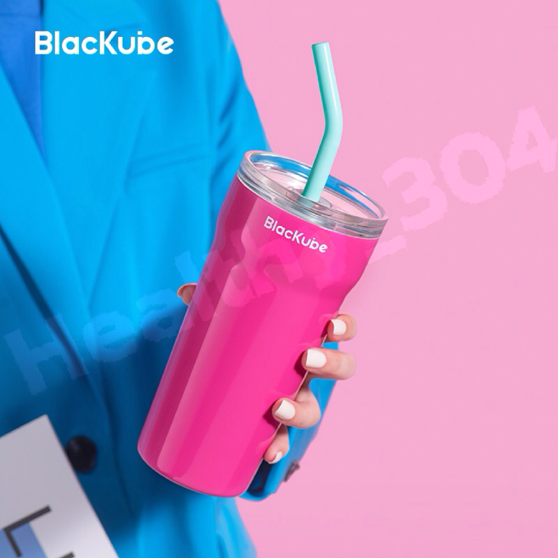 แก้วเก็บความร้อนความเย็น Blackube สแตนเลส 2 ชั้น + เซรามิค