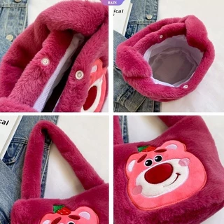 (พร้อมส่ง)CRJ145กระเป๋าถือ กระเป๋าสะพายไหล่ ลายการ์ตูน Sanrio Cinnamon Kuromi Lotso น่ารัก ความจุขนาดใหญ่