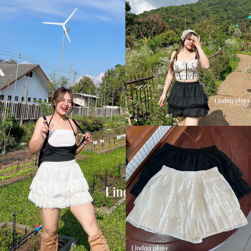 ✅เข้าเพิ่ม✅กระโปรงชั้นๆแต่ลูกไม้ มีกางเกงซับในสุดน่ารัก แมทซ์ง่าย เสื้อผ้าสาวอวบอ้วน พลัสไซส์ ไซส์ใหญ่