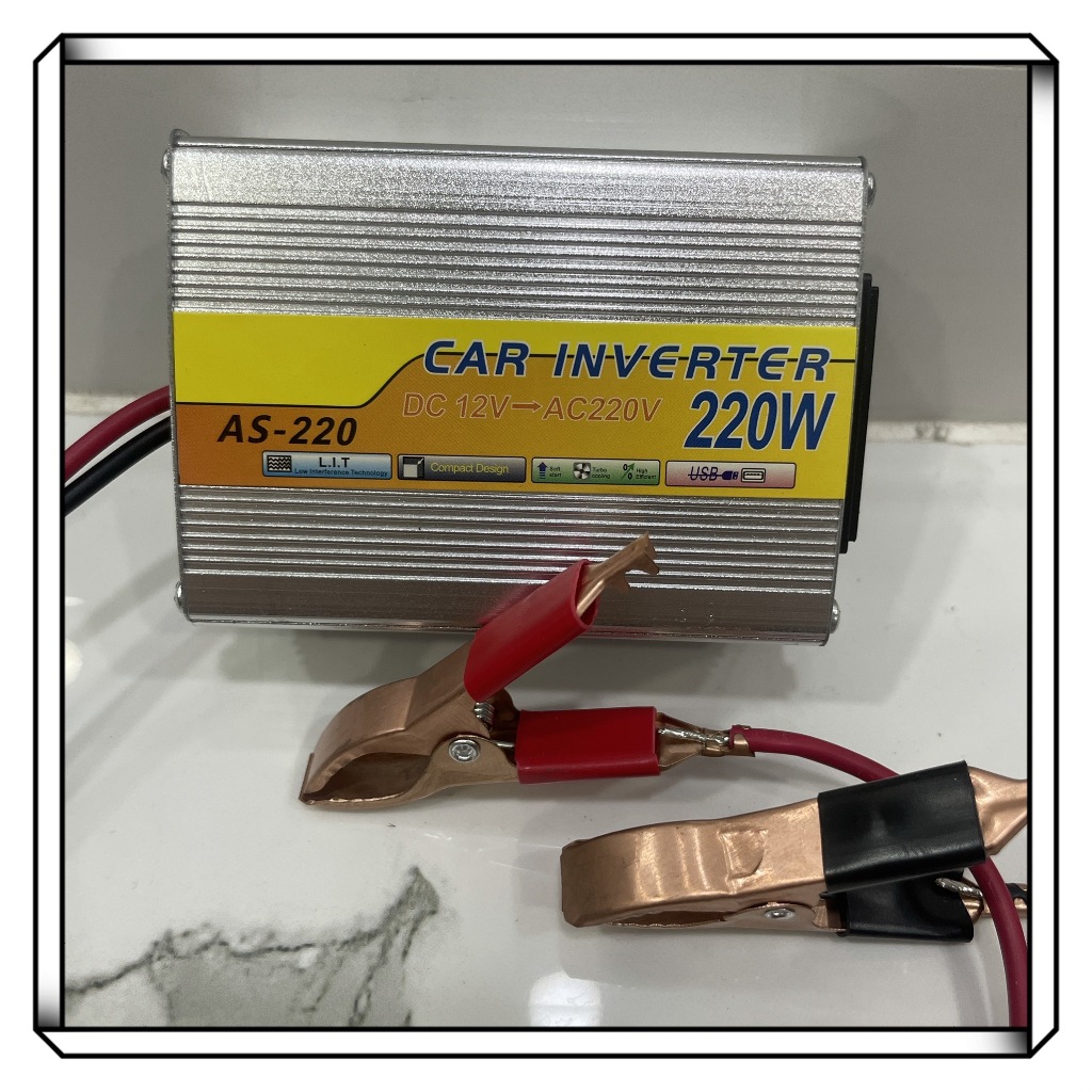 （COD+Bangkok）อินเวอร์เตอร์ 200W เครื่องแปลงไฟรถเป็นไฟบ้าน หม้แปลงไฟ DC 12v ถึง 220v พลังงานแสงอาทิตย์คู่แปลงแรงดันไฟฟ้าอ