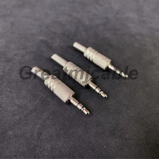 หัวแจ็คสเตอริโอ 3.5mm รุ่นเหล็กเงินท้ายสปริง AUX TRS TR STEREO เข้าสายสัญญาณ