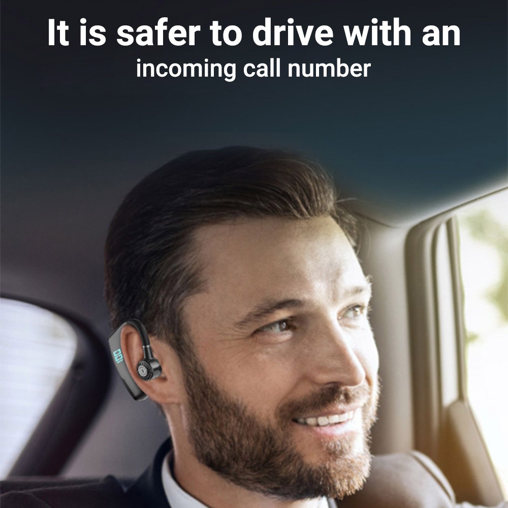 V9 บลูทูธไร้สายแบบแฮนด์ฟรี หูฟังบลูทูธ การควบคุมเสียงรบกวน ไร้สาย Bluetooth ชุดหูฟังพร้อมไมโครโฟนสำหรับไดร์เวอร์กีฬา