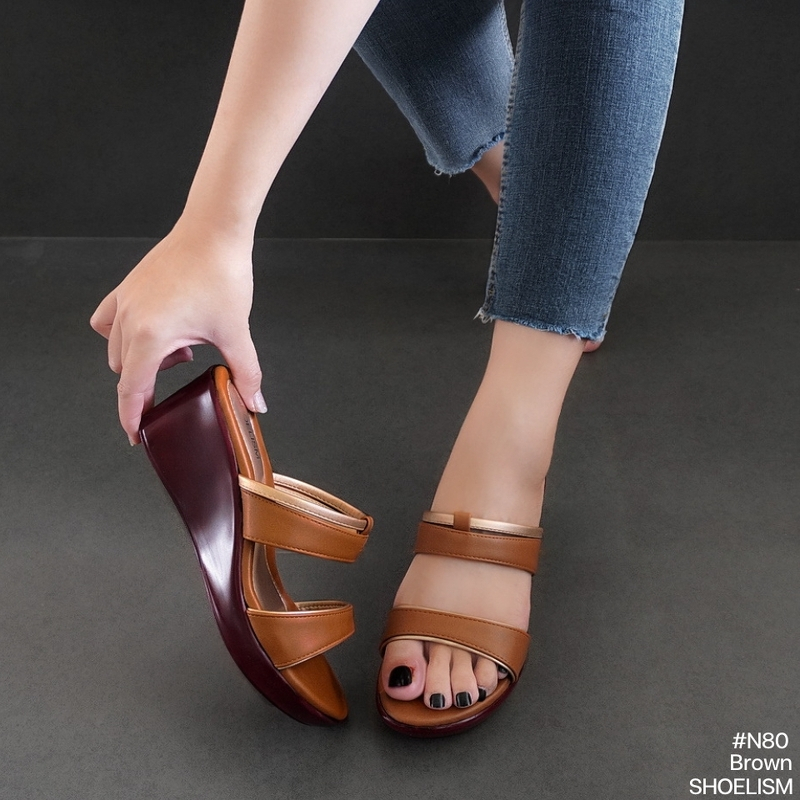 N80 #รองเท้าส้นเตารีดN80 ดีไซน์เรียบหรู พื้นหนานุ่ม ใส่เดินสบาย