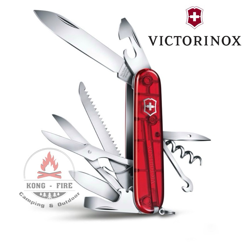 มีดพับ victorinox huntsman transparent red  เครื่ิองมือ