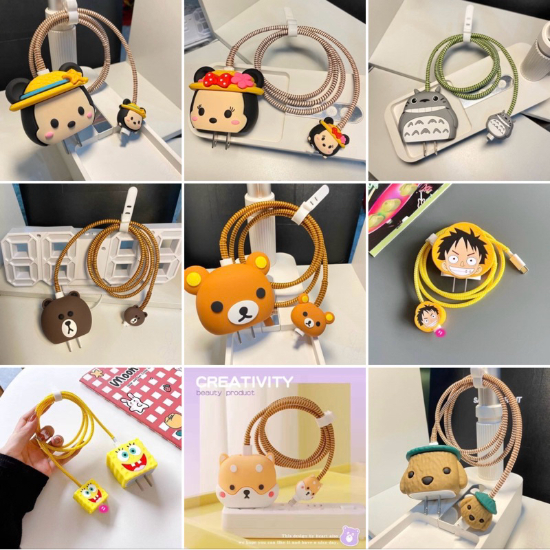 🚚ชุดถนอมสายชาร์จ 20W ใช้สำหรับ ไ อโฟน i12promax i13pro i13promax  i14 i14pro i14promax การ์ตูนน่ารัก