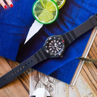 Casio Standard นาฬิกาข้อมือผู้ชาย สีดำ สายเรซิน รุ่น MRW-200H MRW-200H-1B MRW-200H-1B2 MRW-200H-2B