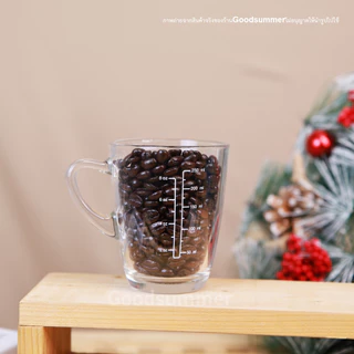 แก้วชงกาแฟ มีสเกล ลาย Good Morning ขนาด8ออนซ์ หรือ 250มล. จำนวน 3 ใบ สเกลสีขาว พร้อมส่ง 2-3 วันรับของ