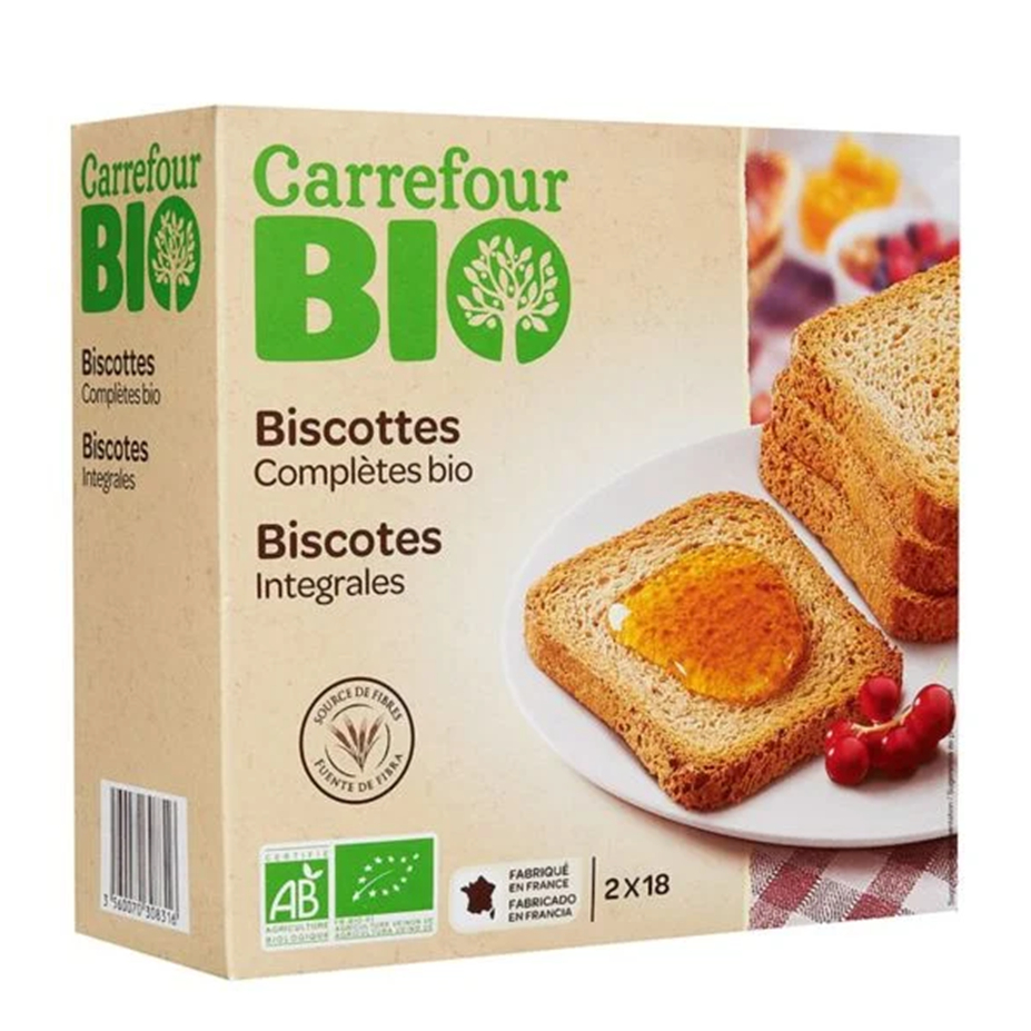 Carrefour Bio Biscottes (Product of France) คาร์ฟูร์ ไบโอ บิสกต ขนมปัง 300g.