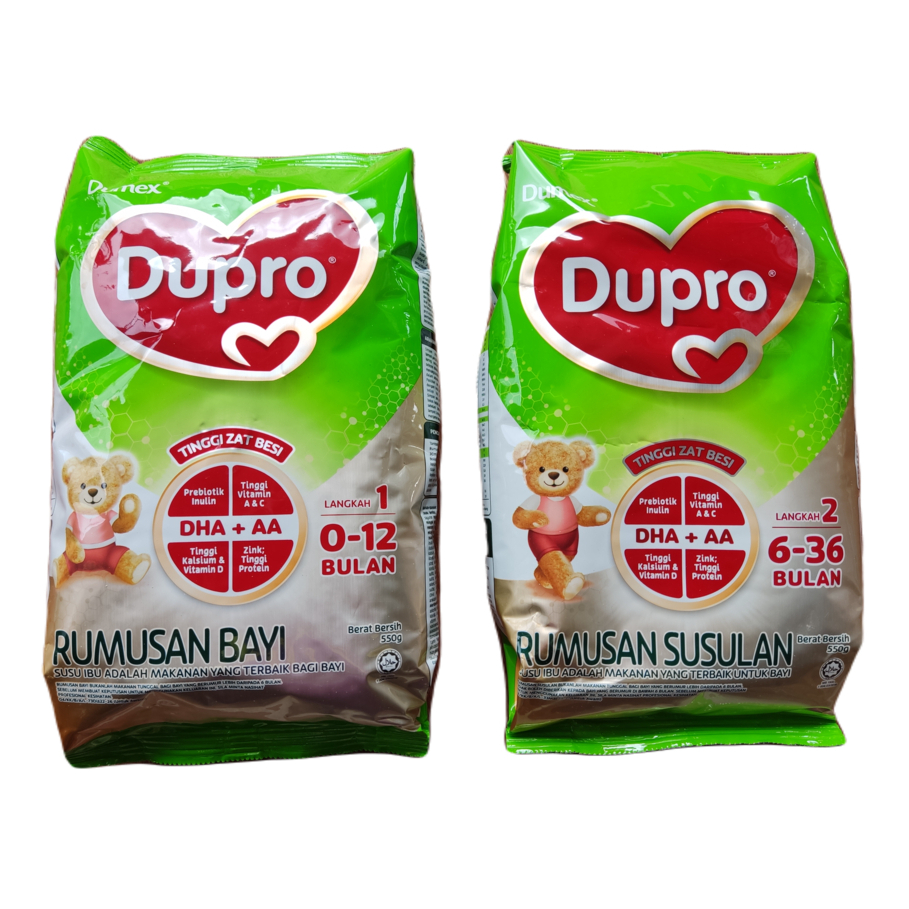 Dumex Dupro 🍼 สูตร 1-2 น้ำหนัก 550 กรัม ดูเม็กซ์ดูโปร