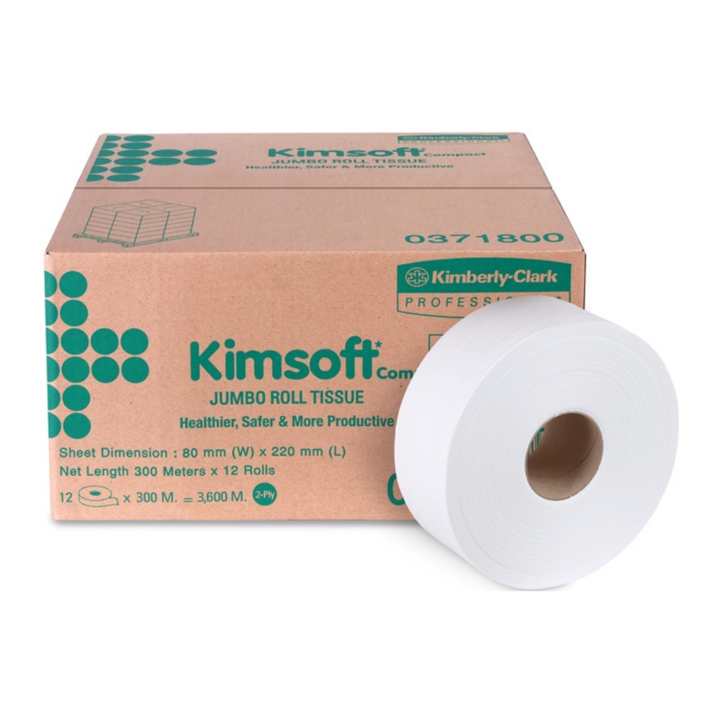 KIMSOFT กระดาษชำระม้วนใหญ่ คิมซอฟต์ จัมโบ้ โรล ทิชชู่ หนา 2 ชั้น รหัสสินค้า 03718 สินค้าคิมเบอร์ลี่ย