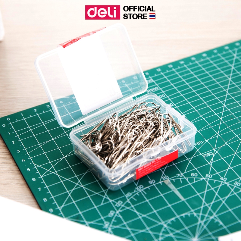 ลวดเสียบกระดาษ แบบกลม Deli คลิปหนีบกระดาษ บรรจุ 100 ชิ้น/กล่อง คลิป ลวดเสียบ เบอร์3 อุปกรณ์สำนักงาน (แพ็ค 1 กล่อง)