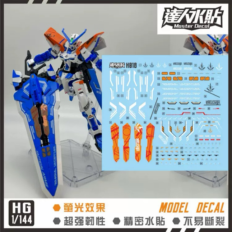 🟦🟨ดีคอลน้ำ DL 020 SEED DECAL HG 1/144 GUNDAM ASTRAY BLUE FRAME SECOND L เรืองแสงแบล็คไลท์