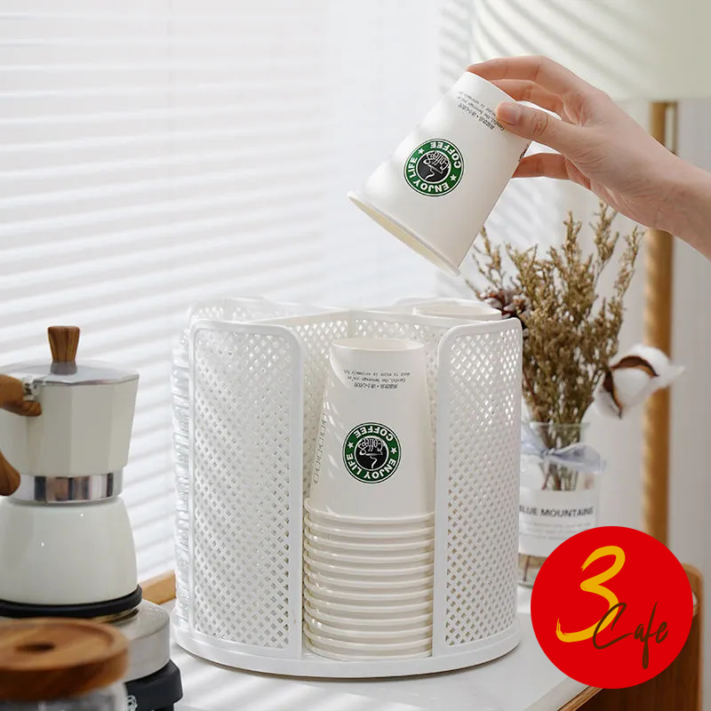 3cafe ที่วางแก้วกาแฟ ร้านกาแฟ 360องศ แบบหมุนได้ อเนกประสงค์ มีให้เลือก 2สี