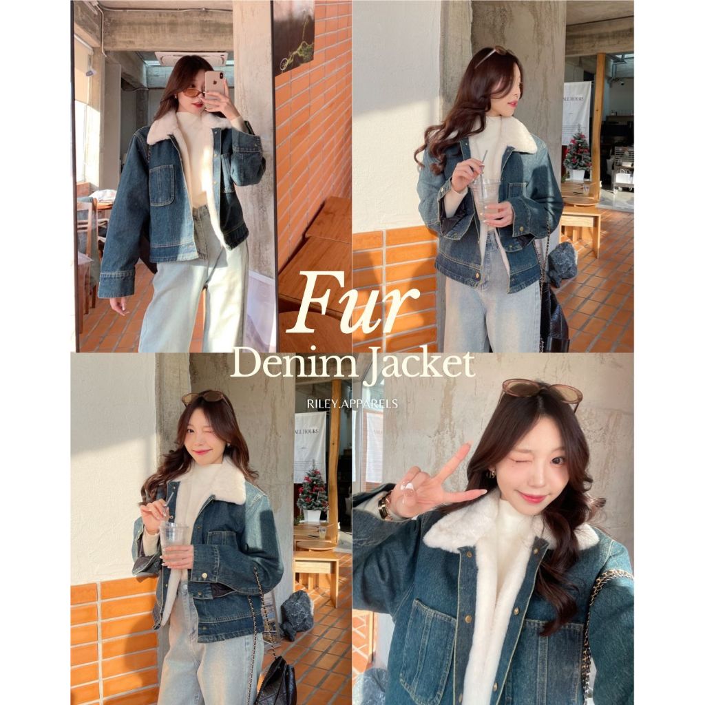 Riley.apparels – Fur Denim Jacket 8005