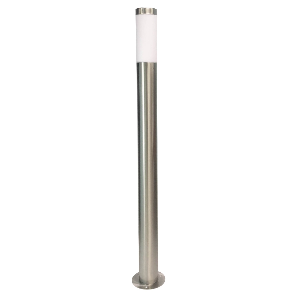 Lightmax โคมไฟสนาม เสาสนาม ไฟทางเดิน 1026/022 ทรงกระบอกกลมหัวตัด สีเงิน สูง 100 ซม.