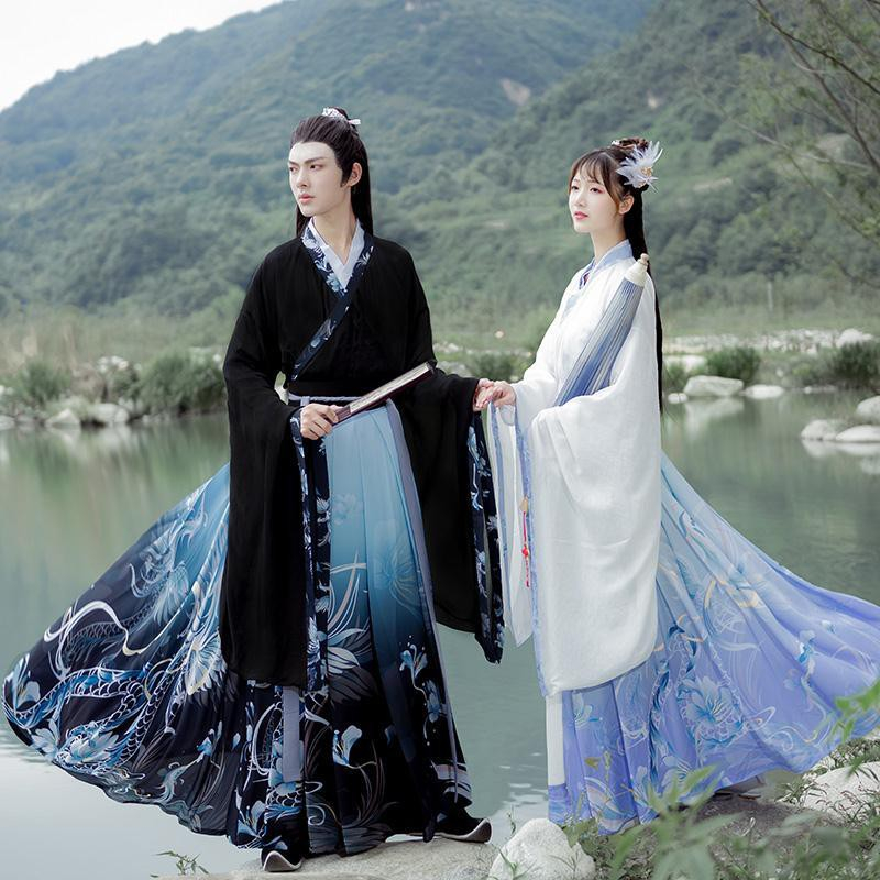 ชุดจีนโบราณ คู่สูท Hanfu สูทสามชิ้นสไตล์จีน ทั้งชายและหญิงสามารถสวมใส่