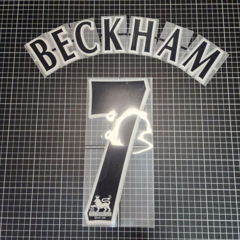 BECKHAM 7 Font 1996-07 Black Man United Flock ชื่อเบอร์ กำมะหยี่
