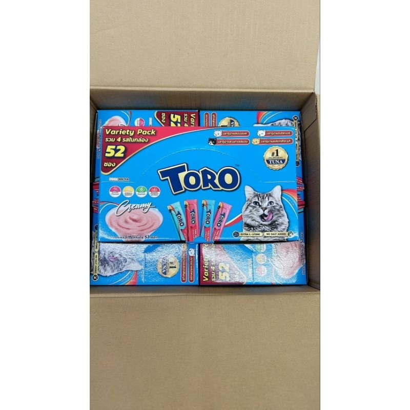 New!!!Package. ToRo ToRo ขนมแมวเลีย รวมรส 52 ซอง (15gX52 ซอง)