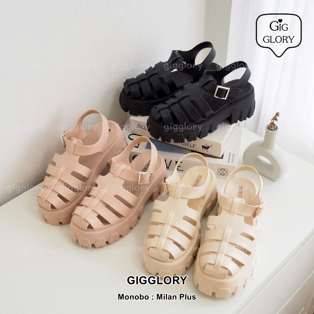 🌻 รองเท้าแตะรัดข้อ พื้นหนา Monobo Milan Plus